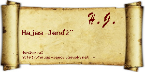 Hajas Jenő névjegykártya